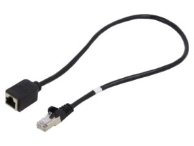 GOOBAY-73386 Przedłużacz RJ45 F/UTP 5e linka Cu PVC czarny 0,5m 26AWG