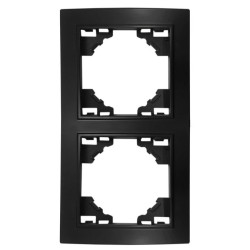 QUADRA Ramka podwójna pionowa czarna matowa