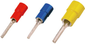 Insulated pin cable lug, 4.0-6.0 mm², AWG 11 to 9, 6.4 mm, yellow, 9200480000