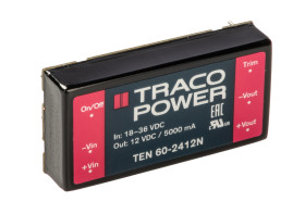 Przetwornica DC-DC, 60W, Uwe 18 → 36 V DC, Uwy 12V dc, Iwy 5A, TRACOPOWER