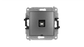 Icon Mechanizm Gniazda Pojedynczego Usb A-B 2.0, Bez Pola Opisowego Grafitowy...