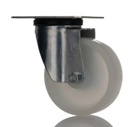 Koło samonastawne średnica kabla 100mm Płyta LAG 120kg wysokość całkowita 128mm