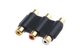 Adapter AV Żeńskie RCA (3) na Żeńskie RCA (3)