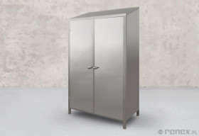 Szafa ze stali nierdzewnej, 4 półki na skrzydło, wym.120x60x206 cm