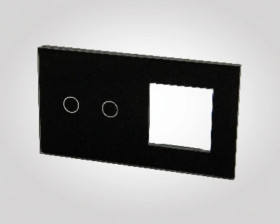 TouchMe Duży panel szklany, 1 x łącznik podwójny, 1 x ramka, czarny TM702728B