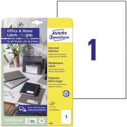 Avery-Zweckform 6125 All-purpose labels 210x297mm White Paper Perm adhesive