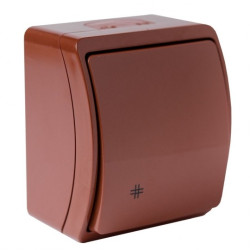 Łącznik krzyżowy pojedynczy natynkowy hermetyczny IP44 brązowy Koala ViPlast