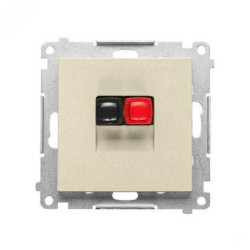 Simon 55 Gniazdo głośnikowe 1-krotne (moduł). Przekrój przewodów dla wejścia i wyjścia 2,5 mm2 Szampański mat TGL1.01/144