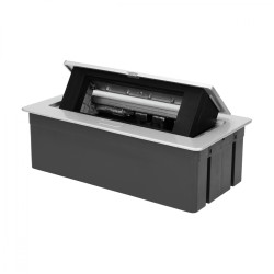 NOEN Kaseta meblowa wpuszczana w blat ze zintegrowaną ramką PCV na gniazda modułowe 3 x 45x45mm lub 6 x 22.5x45mm.... OR-GM-9010