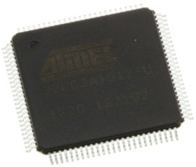 Mikrokontroler Microchip AT32 TQFP 100-pinowy Montaż powierzchniowy AVR32 512 kB 32bit 66MHz RAM:64 kB Ethernet:1 Flash