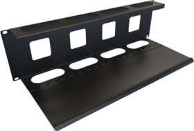 Cable gland, horizontally foldable, steel, (W x H x D) 483 x 133 x 69 mm, 3 U, black, PCMDD19005BK1