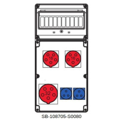 Rozdzielnica 1x5x32A 2x5x16A 2x3x16A INA=32A IP54 SB-108705-S0080-54