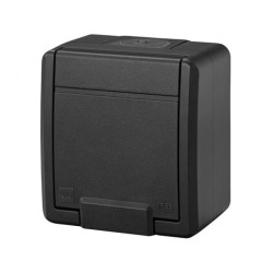 AQUANT 2K gniazdo natynkowe pojedyncze z uziemieniem 2P+Z IP55 antracytowy 5041-17