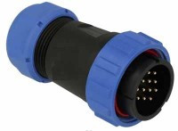 SPP2910-12WW Wtyk 12 pin na kabel (13-16mm) okrągły, zakręcany, wodoodporny - gwint wewnętrzny (10A)