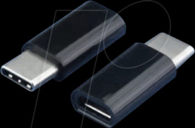 EBUSBCM-MIKROBF USB 2.0 adapter, C connector &gt; Micro-B socket, black