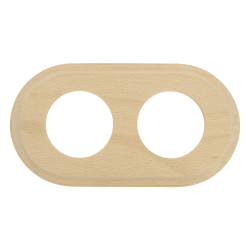 Ramka podwójna owalna naturalne drewno Ceramic Loft
