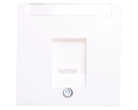 B.Kwadrat/S.1/B.3/B.7 Płytka czołowa pojedyncza z zasuwą chroniącą przed kurzem i polem opisowym, biały 11701909