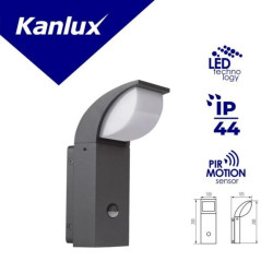 Oprawa ogrodowa LED z czujnikiem ruchu ABETE LED EL 20 SE-GR 7W 540lm 4000K barwa neutralna IP44 grafitowy kinkiet 36573