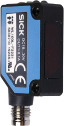 Czujniki fotoelektryczne Tłumienie tła w obudowie prostokątnej SICK PNP zakres 30 mm → 300 mm LED