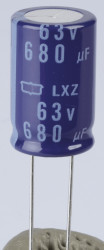 ELXZ630ELL681ML25S ELKO, 680 µF, 63 V, 105 °C