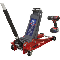 Sealey 2001LERECOMBO 2.2 Tonne Trolley Jack &amp; 18V Cordless Impact Wrench - Red