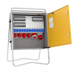 Rozdzielnica budowlana elBOX-XL W125-01220C wtyk CEE 125A-5P gn: 12xGK 230V 16A 2x16A 2x32A 1x63A 3xRCCB