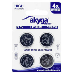 Akyga Aky2100 Cr2032 Button Cells 3V Li-Mno2 210Mah Non Rechargeable 4 Pieces