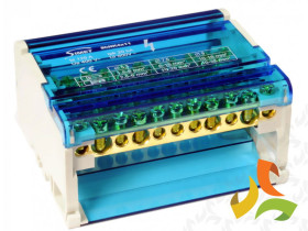 Blok rozdzielczy modułowy 4-biegunowy 4x(7x6 mm2/2x25 mm2) TS35 niebieski ShNK4x11 85137002 SIMET