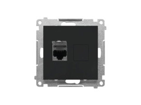 SIMON 55 Gniazdo komputerowe pojedyncze RJ45 kat. 6 z przesłoną czarny mat T61.01/149 KONTAKT SIMON