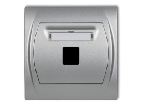 LOGO Gniazdo multimedialne pojedyncze bez modułu (standard Keystone) srebrny metalik 7LGM-1P KARLIK
