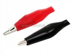 Krokodylek średni 55mm czarny / czerwony ( 1kpl)