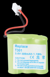 Cordless phone battery, NiMH, 3,6 V, 300 mAh