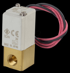 Solenoid valve 2/2 for water, NC, 24 VDC, brass