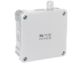 Puszka hermetyczna n/t 2K 98x98x46mm (4xPG13,5mm IP68) z 5x2,5mm2 IP55/IP65 szara 0290-80