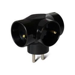 Rozgałężnik elektryczny 3x10A czarny / P901B dpm