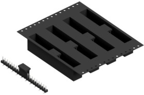 Pin header, 20 pole, pitch 2.54 mm, angled, black, SLLP5SMD03820ZBTR