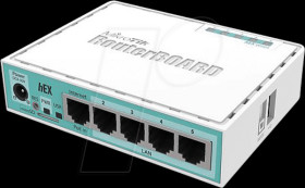 RB750GR3 hEX with dual core 880 MHz CPU, 256 MB RAM, 5x Gbit LAN