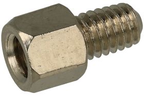 Dystans; DMM4ZW5; M4; zewnętrzny/wewnętrzny; 5mm; 6mm; 3mm; 6mm; tulejka dystansowa gwintowana; sześciokątna; mosiądz niklowany;