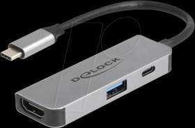 61063 Adapter, USB-C &gt; HDMI, 4K 60Hz, USB-A, USB-C