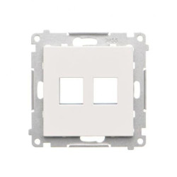 Simon 55 Pokrywa gniazd teleinformatycznych na Keystone płaska podwójna (moduł) Biały mat TKP2.01/111
