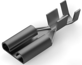 Uninsulated flat plug sleeve, 9.53 x 1.22 mm, 3.31 to 5.26 mm², AWG 12 to 10, brass, tin-plated, 280756-2