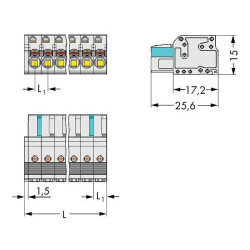 WAGO 2721-103/026-000/133-000 Female MCS-MIDI 3P 5mm Push Buttons