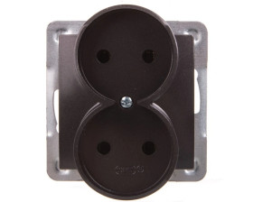 IMPRESJA Gniazdo podwójne b/u antracyt GP-2YR/m/50