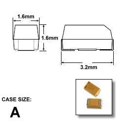 Kondensator tantalowy 4.7uF 6.3V rozm.A (3.2 X 1.6 X 1.2mm) 20% SMD 3216-12 7.5 Ohm 125°C TAJS475M006RNJ AVX cena netto