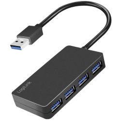 LogiLink UA0396 USB 3.1 hub 1st Gen Black 4-port splitter USB-A and USB-C