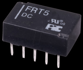 DIL miniature signal relay FRT5 5 VDC, 2 changers 1A