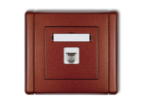 FLEXI Gniazdo telefoniczne 1xRJ11 4-stykowe beznarzędziowe brązowy metalik 9FGT-1 KARLIK