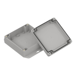 ZP120.120.45SUJp-IP67 TM PC - Obudowa hermetyczna ZP120.120.45 jasny dół z uszami - bezbarwna góra z uszczelką zalewaną i tulejk