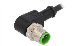 Złącze Okrągłe M12 Męskie Kątowe Z Wolnym Końcem Przewodów 4Pin...