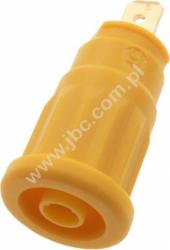 SEP 2610 F4.8 GE Gniazdo bezp. 4mm, konektor 4,8mm, 25A, żółty, Hirschmann, 972361103, SEP2610F4.8GE